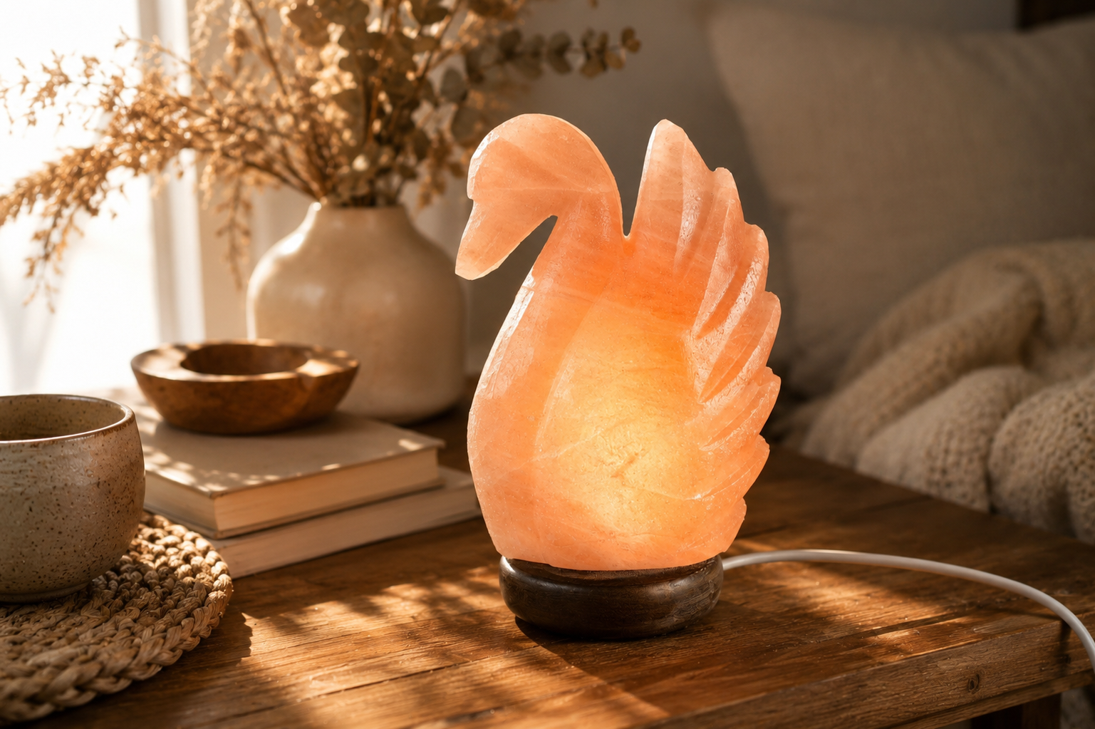 Soľná lampa Labuť