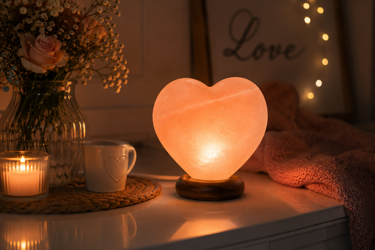 Soľná lampa Srdce